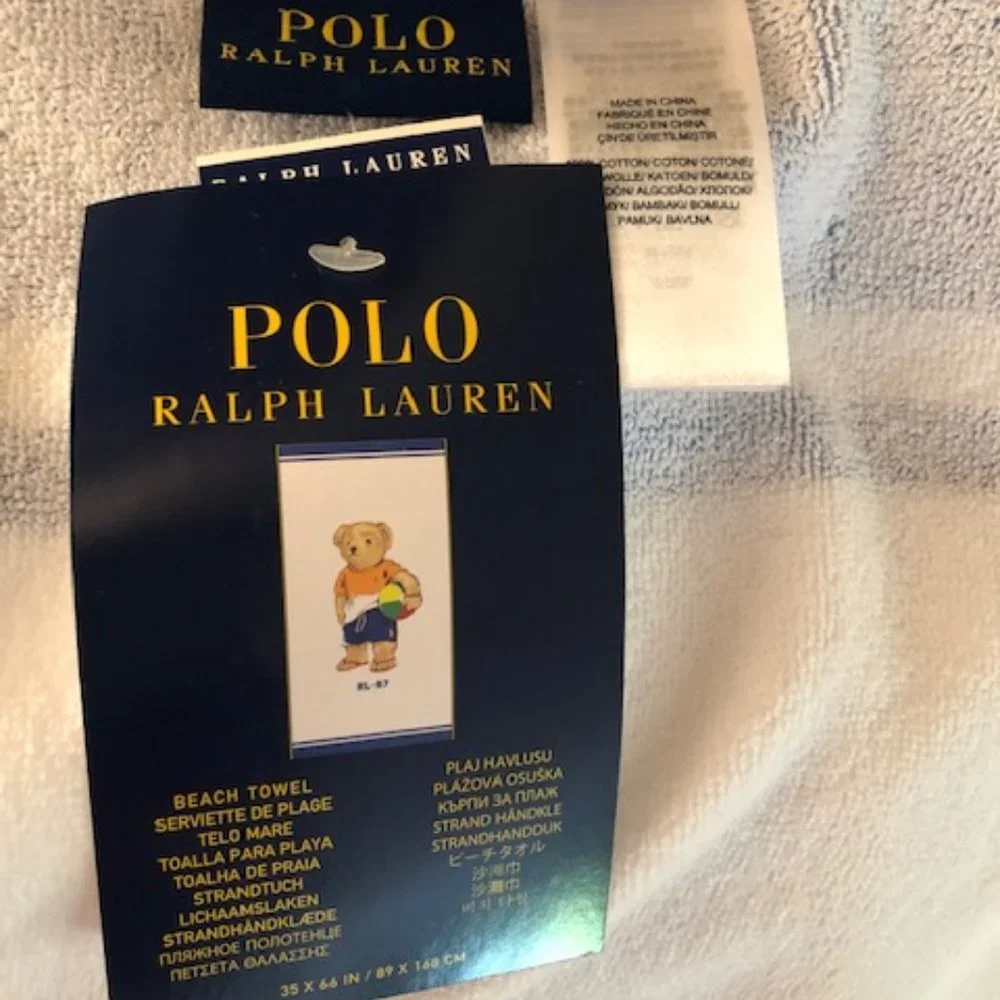 Polo Bear Ralph Lauren Beach Towel. Bear. NWT